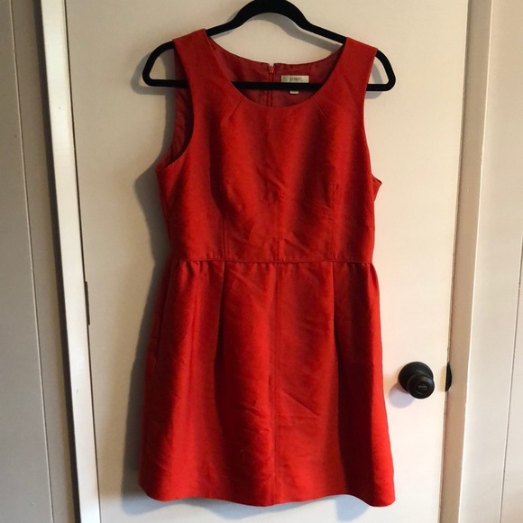J.Crew Red Fit & Flare Allie Dress 12 - Picture 1 of 5